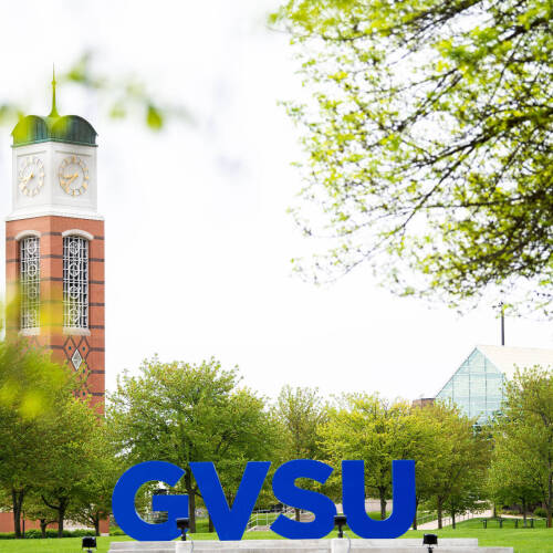 GVSU letter signs on campus
